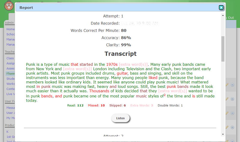 Grade Level Passages